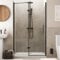Baystone® 1200mm Frameless Hinged Shower Door Enclosure 8mm Toughened Safety Glass Reversible Cubicle Doors for Showers, Black