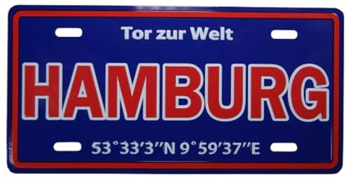 Souvenir Magnet Tor zur Welt Hamburg 12 x 6 cm Kühlschrankmagnet Maritim Deko GDZS 15