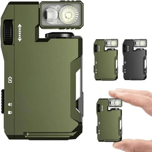 G5 EDC Flashlight Rechargeable, 3 Modes 400 Lumens EDC Flashlight with RGB,180°Rotation,Dual Lights, IP68 Waterproof,Protable Metal Magnetic Mini Keychain Flashlights for Outdoor Emergency