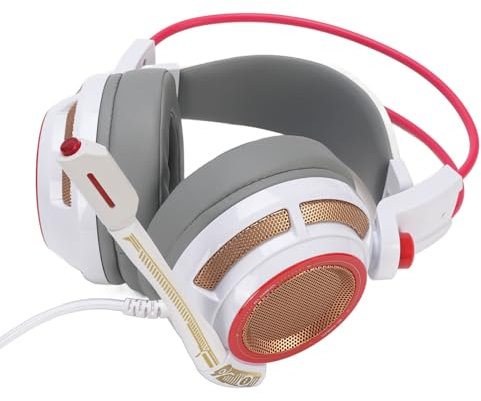 Jectse Game -Headset, 7.1 Surround Sound Gaming Headset, Rauschstörung Mikrofon, Adaptives Stirnband mit USB -Schnittstelle für PC, Spielekonsolen, Laptop - Schwarz