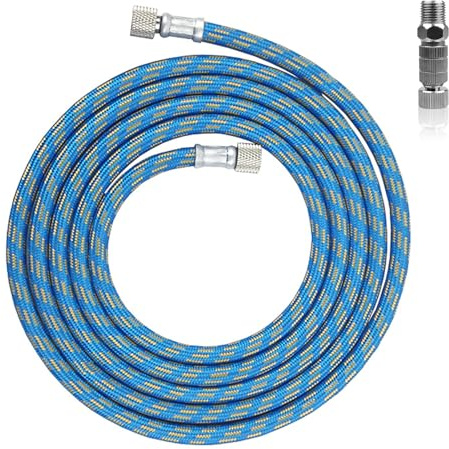 LWLWA 3 m Hose Airbrushes, Blue Compressor Airbrush Air Hose, Airbrush Hoses, with Standard G1/8 Connections on Both Ends, with G1/8 Quick Connections