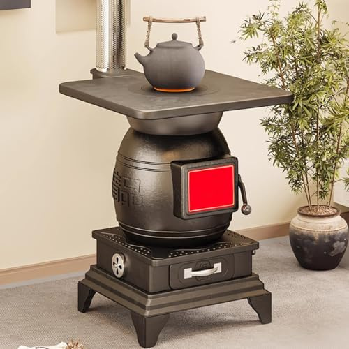 Estufa PequeñA De Pellets, Estufa De LeñA, De Hierro Fundido con Ganchos, Palas Y Alicates For LeñA, CarbóN, Paja Y Mazorcas De MaíZ