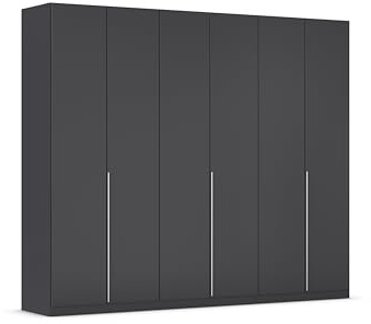 Rauch Möbel Alabama, Kleiderschrank, Farbe Grau metallic, Breite 271 cm | Schrank, 6-türig, Zubehör Premium, für Schlafzimmer, Kinderzimmer, Garderobe, Flur