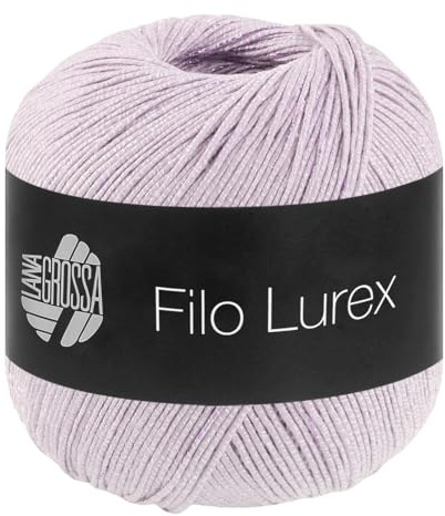 LANA GROSSA Filo Lurex | Edles, fest verzwirntes Baumwollgarn mit dezentem Lurexschimmer | Handstrickgarn aus 94% Baumwolle und 6% Polyester | 50g Wolle, Stricken & Häkeln | 145m FB 8
