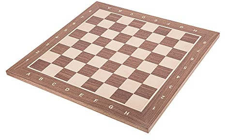 Square - Professionelles Schachbrett aus Holz Nr. 6 NUSS - Feld 58 x 58 mm - Schachspiel aus Holz