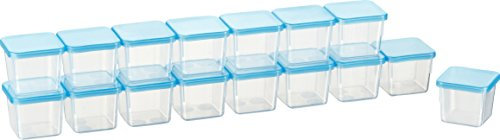 Kigima Mini-Gefrierdosen 16x0,03L rechteckig Hellbllau – Vorratsdosen mit Deckel luftdicht – Frischhaltedosen mit Deckel – Aufbewahrungsbox Küche für Mealprep & Organisation – Austrian Quality