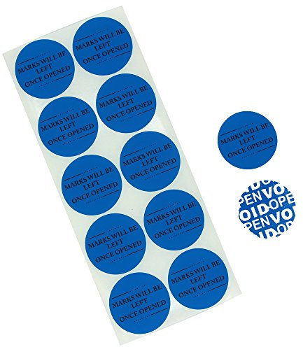 Manipulationssichere Sicherheitsband-Aufkleber, resistent gegen Öffnen (Durchmesser 5 cm Markierung im Artikel, blau), 100 Stück