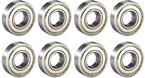 sourcing map 8 Stück 6001ZZ Kugellager Doppelschild 12mmx28mmx8mm Kohlenstoffstahl Z1