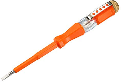 sourcing map Voltage Tester AC 100-500V with 3mm Slotted Screwdriver with Clip for Circuit Test, Orange