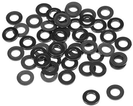 sourcing map Arandelas Planas De Nylon Para Tornillo M6 De 12mm De Diámetro Externo De 1,5 mm De Grosor 50Pcs