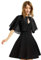 XinQi Damen Weiche Chiffon Schal Wraps Shrug für Abendkleid Hochzeit Cape Bolero Flapper Cover Up, schwarz, Einheitsgröße