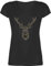 T-Shirt Damen V Ausschnitt - Hipster - Hirsch Pixel - 3XL - Schwarz - Weihnachten Oberteil weihnachtsoutfit weihnachtsmotiv Tracht Tshirt trachtenshirt weihnachtsshirts Christmas hirsche Shirt