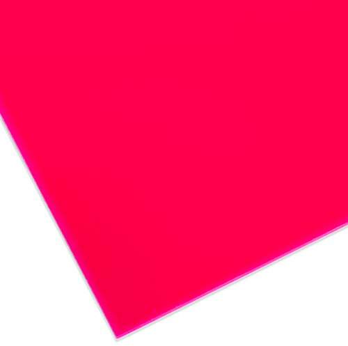 PLEXIGLAS® GS verre acrylique de marque coloré, polyvalent et incassable pour objets légers etc, épaisseur 3 mm Plaque PLEXIGLAS® GS en 25 x 50 cm, rose translucide (3H00)