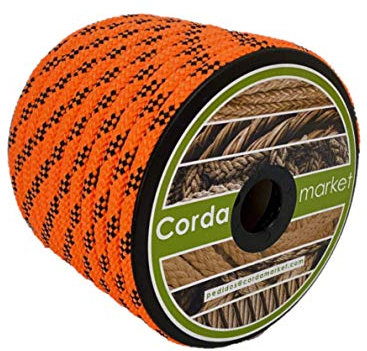CORDAMARKET 10mm Cuerda driza, Adultos Unisex, Naranja Fluor, 25mts