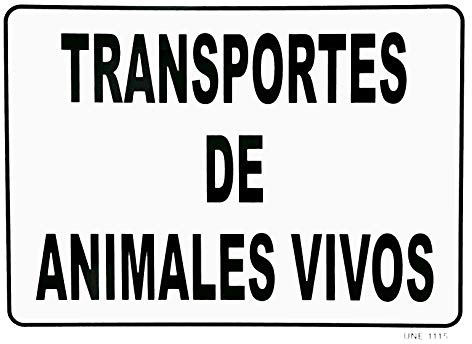MovilCom® - Señal de obligación TRANSPORTE ANIMALES VIVOS material aluminio tamaño 300X400mm (ref.RD21965)