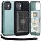 TORU CX Pro pour Coque iPhone 12 Mini Étui Portefeuille avec Porte-Cartes, Dragonne et Miroir - Vert