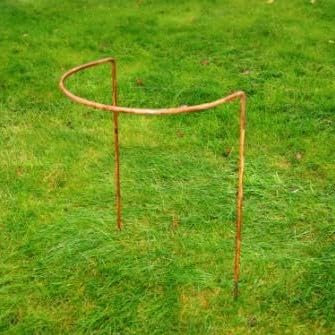 Bow Plant (Half Moon, Plant Support) Supports for Roses, Hydrangas, etc - Strong Metal - UK MADE - Bare Metal Ready to Rust (pack of 5) (15 x 20)