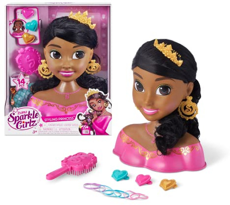 Sparkle Girlz Fantasy Haarstyling Kopf, Frisierkopf mit Haarschmuck