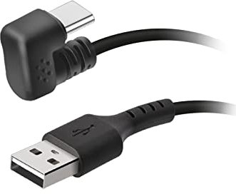 SBS Cavo angolare USB-A a USB-C, connettore a 180°, per Ricarica, trasferimento Dati e Gaming con Smartphone Samsung, Oppo, Xiaomi, Huawei, Lungo 1,8m, Nero