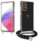 E-Lush Handyhülle für Samsung Galaxy A53 5G Hülle mit Band, Herz Love Muster Galvanik Silikon Handy Hülle für Samsung A53 5G Schutzhülle mit Kordel zum Umhängen Kameraschutz Stoßfeste Case, Schwarz