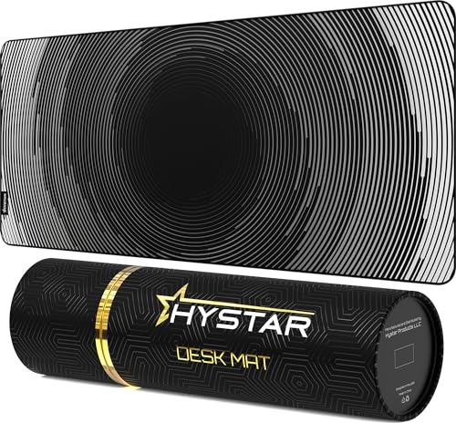 Hystar Tapis de Souris de Jeu, Surface en Tissu texturé Doux, Tissu résistant à l'eau, 5 mm d'épaisseur, Dessous de Verre en Silicone, boîte Durable pour Le Transport, Motif Abysse