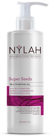 NYLAH Super Seed Oil 200ml lightweight, non-greasy oil for protective styles – locks in moisture, adds shine & reduces frizz for natural & afro-textured hair