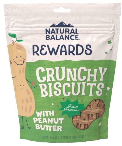 Natural Balance Limited Ingredient Rewards Crunchy Biscuits, Vegetarian Dog Treats for Adult Dogs of All Breeds, Peanut Butter Recipe, 14 Ounce (Pack of 1)