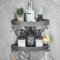TRUSTLIFE Shower Storage Bathroom Shelf Shower Corner Caddy No Drilling Shower Organiser with Hooks, Wall Mounted Bath Shelf for Bathroom, Wetroom - 2 Pack, Grey