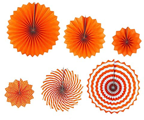 Toyvian Unique Paper Fan Flower Set 6pcs Paper Fan Decorations Halloween Party Props Home Decor
