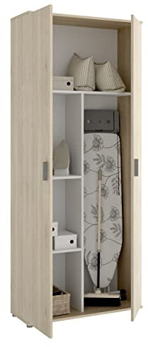DEKIT GRUPO RIMOBEL FIT Armario escobero, Madera de ingeniería, Roble Natural, 190x78x35 cm