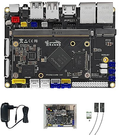 youyeetoo YY3568 Devkit,4GB LPDDR4 32GB Emmc, RK3568 Open Source Entwicklungsboard, Reichhaltige Schnittstelle 5X Seriell/ 6X USB/4x Display/Dual Gigabit/PCIE/WiFi/BT, für YY3568-CORE SOM (Kit B)