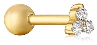 Ania Haie Damen-Piercingschmuck 925er Silber Zirkonia One Size Gold 32020295