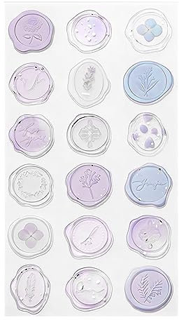 PAITOK 18 Stück Wachssiegel-Aufkleber, Umschlagverschluss-Aufkleber, Klebepunkte für Wachssiegel, für Partygeschenke, Einladungen, Brautparty (Lila)