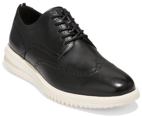 Cole Haan Men's Grand+ Dress Wing Tip Oxford, Black/Ivory, 11 UK