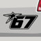 Stickerfreaks Startnummer 67 Aufkleber Number Sticker Rennen Fun Auto Bike Decal Vinyl Race Aufkleber Größe: 46x23cm (XXL) | Farbe: 21-gelb | Racenumber Sticker Kleber Deko Tuning Zahl