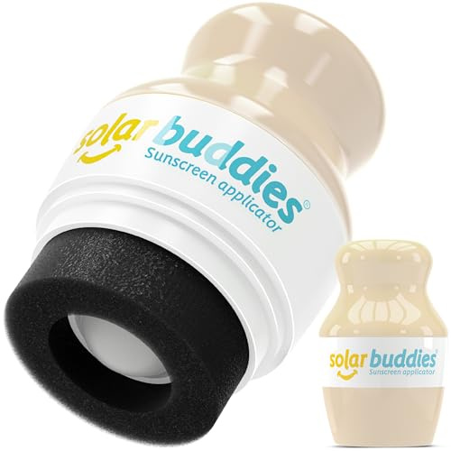 Solar Buddies Sunscreen Applicator - Nude - Refillable Roll on Sponge Sunscreen, Suncream & Lotion Applicator For Kids, Adults & Families - Holds 3.4fl oz, Perfect Size for Travel