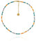 TUCÁN Colorful Perlen-Choker Halskette Gold, Handgefertigte Perlen-Kette Boho Bunt, Damen & Mädchen, 35-45 cm Länge verstellbar, 50TU
