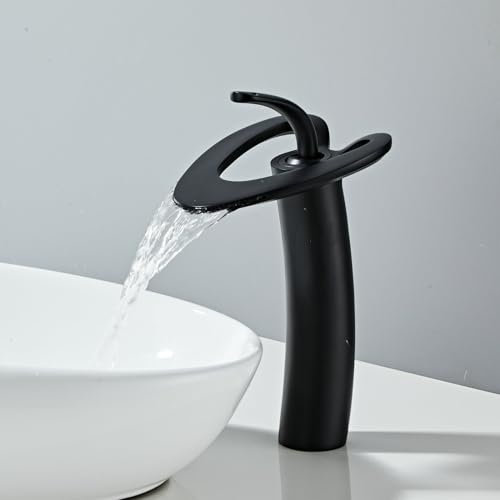 Wasserfall Wasserhahn Bad Wasserhahn für Badezimmer, Aus Erstklassigem Messing,Mischbatterie Waschbecken Wasserhahn Einhebel Heiß und Kalt Mischbatterie