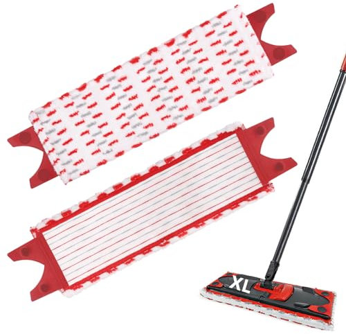2 Stück für Vileda Ultramax XL Bodenwischer Ersatzbezug Set & XL Wischmopp Ersatzbezug, Mikrofaser Extrabreiter Wischmopp Wischbezug für Boden Reinigen, Alle Hartböde (51x14cm)