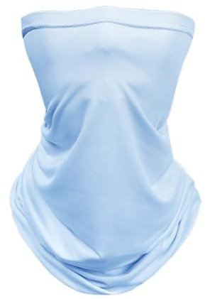 GIBZ Masque Cache Visage Séchage rapide Foulard Moto pour Homme et Femme Protection Solaire Extérieure Tour de Cou Été Élastique avec Boucle D'oreille Bleu
