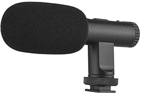 HUIOP stereo microphone Portable Stereo Microphone Video Recording Mic 3.5mm TRS Plug Built-in Reable Battery for DSLR Cameras Camcorder