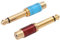 Greluma 2 Pcs 6.35mm Male to RCA Female Audio Adapter,1/4 Mono TS Connector to RCA,Gold Plated (Red & Blue)