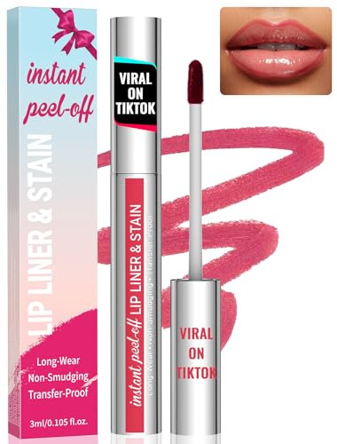 iMethod Lip Stain - Lip Liner Stain, Natural Long Lasting Lip Stain Peel Off, Waterproof Stay On All Day, Transfer-Proof, Highly Pigmented, Instant Peel Off Lip Stain Color, Rose