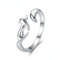 Ringe Sterling Silber 925 DamenOffener Ring aus 925er Sterlingsilber, Fuchs. Verstellbarer Ring
