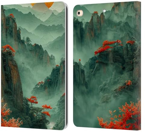 Head Case Designs Offizielle Haroulita Sonnenuntergang in Japan Landschaften Leder-Wallet-Hülle Kompatibel mit Apple iPad 9.7 2017 / iPad 9.7 2018