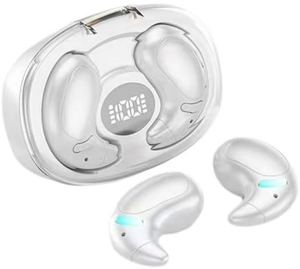 BaYuYPOO Wireless Sleep Earbuds, Ultra-Thin Bluetooth 5.3 Headphones, Noise Cancelling, Comfortable Invisible Sleep Earbuds for Side Sleepers, White