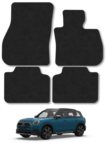 Mini Countryman (2024+) Carpet Car Mats | Black Edge Trim Tailored Fit Floor Mats Full Coverage Protection Accessories Easy Clean Anti Slip Made in the UK