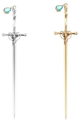 Yuannee Metall Schwert Lesezeichen, 2 PCS Mini Antike Schwerter für Lehrer und Studenten - Vintage Design
