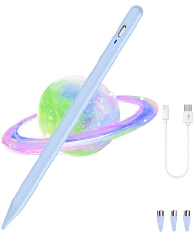 Stylet universel pour iOS/Android, dessin et écriture, stylet magnétique rechargeable pour tablette avec pointe POM pour iPhone/Samsung/XiaoMi/Huawei/Vivo/Lenovo et autres appareils Android - Bleu