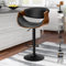 ALFORDSON Tabouret de Bar, Hauteur réglable, avec Dossier en Bois, pivotant, capacité de 150 kg, Similicuir,Noir